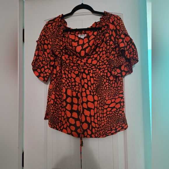 Escapada orange and brown medium top - Picture 1 of 5